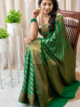 Banarasi Pure Georgette Saree With Aada Antique Zari Weaving-Green