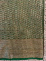 Banarasi Semi Chiffon Saree Antique Zari Buti Weaving Saree-Green