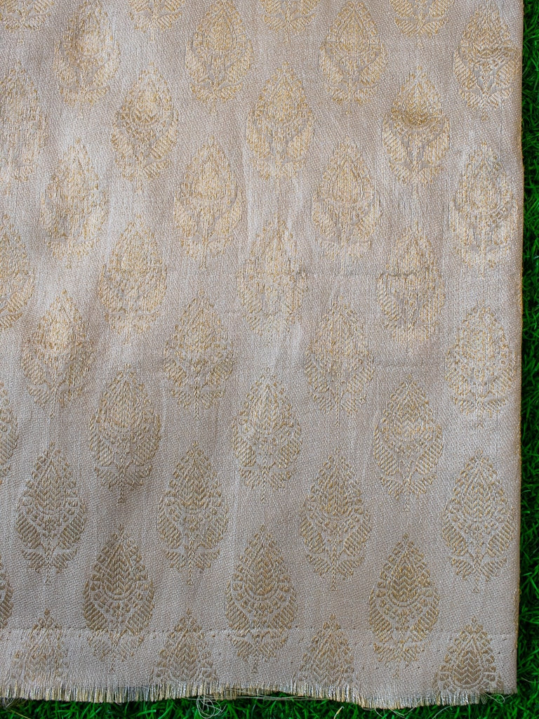 Banarasi Cotton Silk Resham Floral Weaving Saree-White