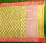 Banarasi Organza Saree With Silver Zari Weaving-Lemon Yellow