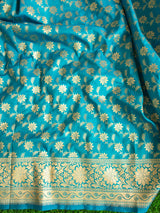 Banarasi Art Silk Half & Half Saree With Meenakari Weaving-Pink & Blue