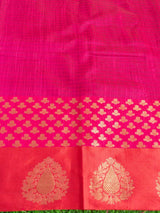 Banarasi Cotton Silk Saree With Satin Skirt Border-Magenta
