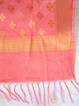 Banarasi Semi Silk Salwar Kameez Zari Buti Fabric With Dupatta-Baby Pink