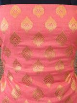 Banarasi Semi Silk Salwar Kameez Zari Buti Fabric With Dupatta-Baby Pink