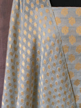 Banarasi Salwar Kameez Soft Cotton Zari Buti Fabric With Dupatta-Grey