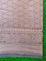 Banarasi Organza Mix Saree With Leaf Buti Weaving -Grey