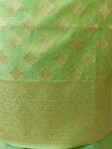 Banarasi Chanderi Cotton Mix Salwar Kameez With Zari Weaving-Green