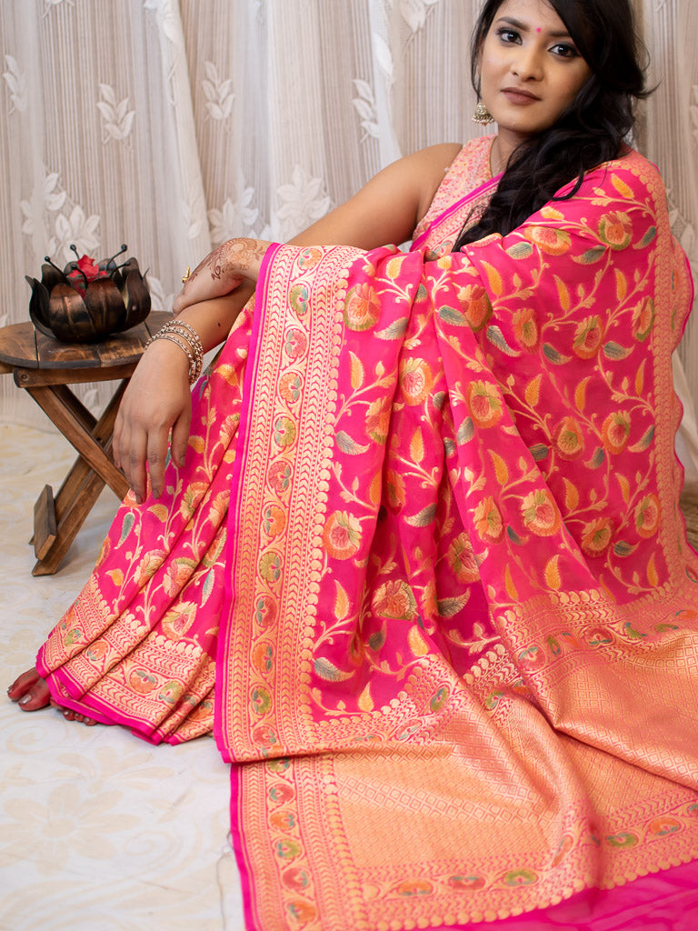 Pure Georgette Khaddi Saree – FashionVibes