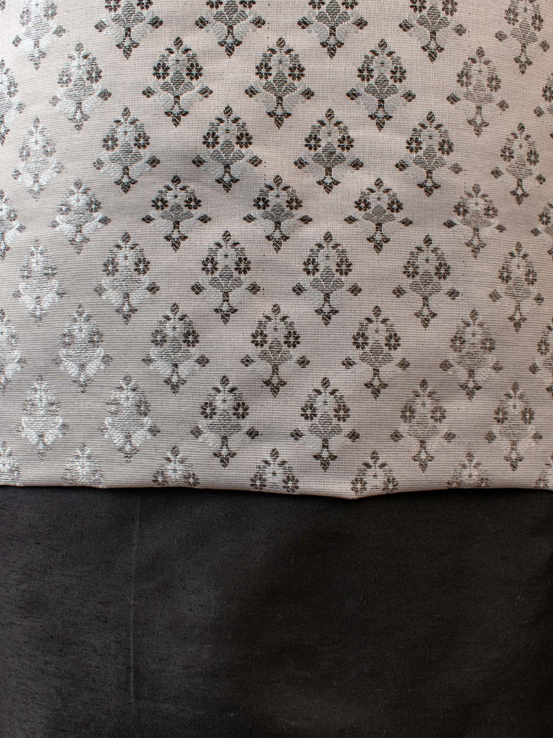 Banarasi Semi Silk Resham Weaving Salwar Kameez Material With Dupatta-Grey