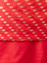 Banarasi Art Silk Salwar Kameez Fabric With Zari Weaving-Red