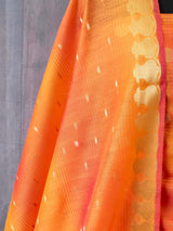 Banarasi Chanderi Cotton Salwar Kameez Material With Buti Dupatta-Rust