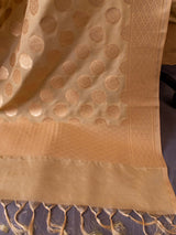 Banarasi Art Silk Salwar Kameez Fabric With Zari Weaving-Beige