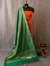 Banarasi Cotton Silk Salwar Kameez Material With Buti Dupatta-Orange