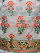 Banarasi Art Silk Dual Shade Printed Salwar Kameez With Dupatta-Off White