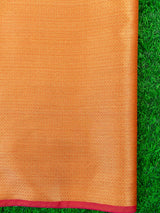 Banarasi Semi Silk Saree With Antique Zari Buta Weaving-Orange