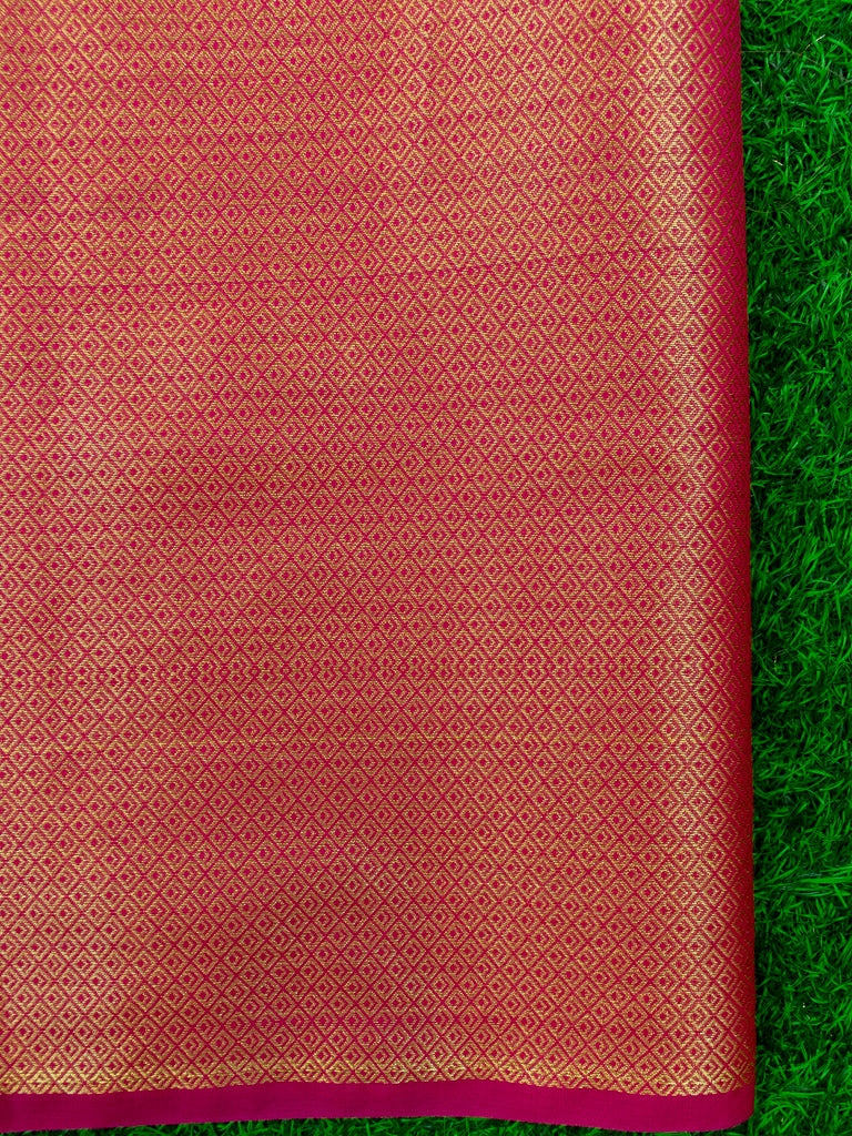 Banarasi Semi Silk Saree With Antique Zari Buta Weaving-Pink