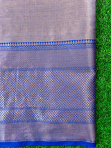 Banarasi Semi Silk Saree With Contrast Floral Buti Weaving Border-Ivory White