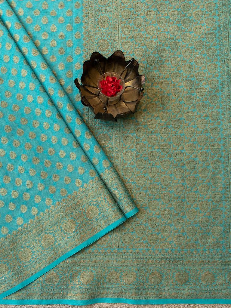 Banarasi Soft Cotton Silk Saree Antique Zari Weaving-Blue