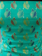 Banarasi Semi Georgette Salwar Kameez Fabric With Plain Chiffon Dupatta-Aqua Blue