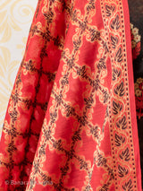 Banarasi Cotton Silk Salwar Kameez Material With Meena Weaving-Red & Black