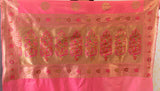 Banarasi Dual Shade Art Katan Silk Saree With Meena Buta Weaving-Pink