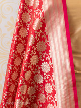Banarasi Art Silk Jaal Dupatta -Red