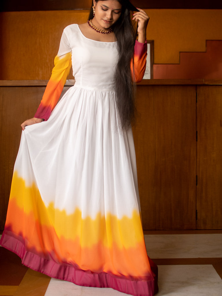 Readymade Georgette Ombre Dyed Gown