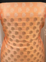Banarasi Semi Silk Salwar Kameez Fabric With Dupatta-Peach