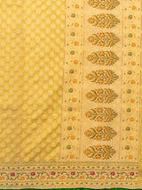 Banarasi Pure Cotton Saree Zari & Resham Buti Weaving-Yellow