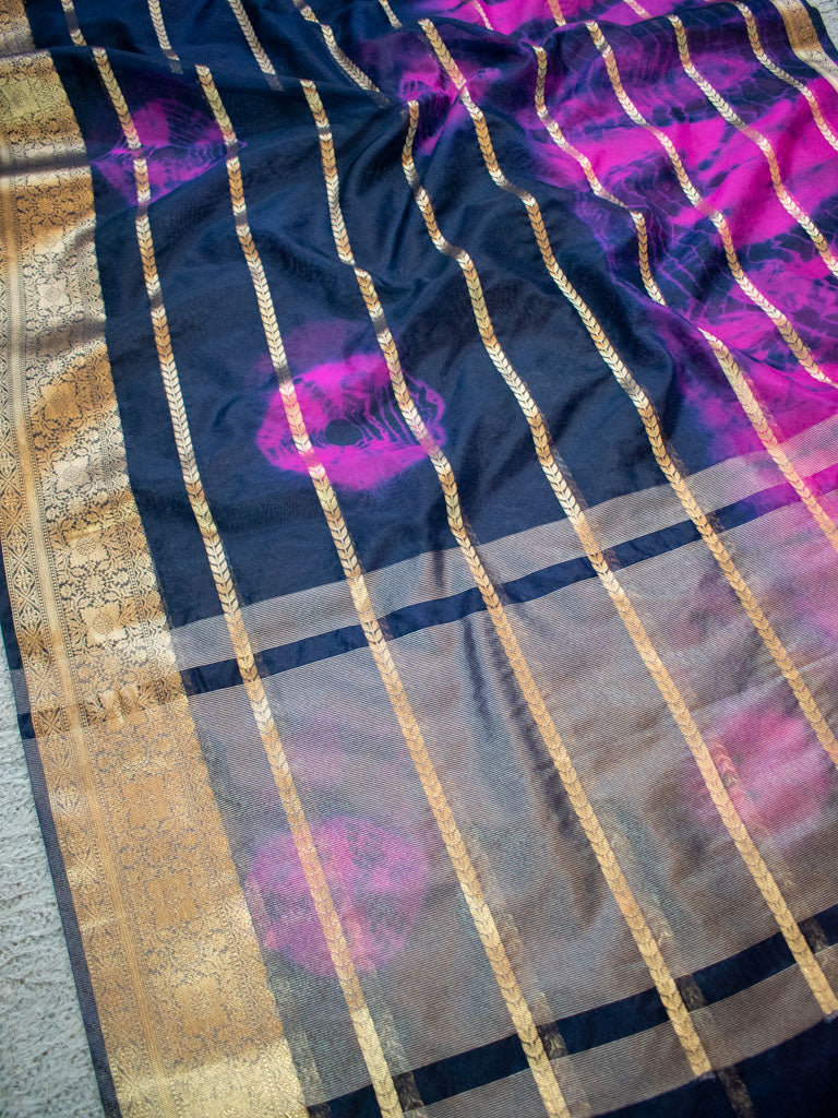 Banarasi Shibori Dyed Organza Saree With Zari Weaving