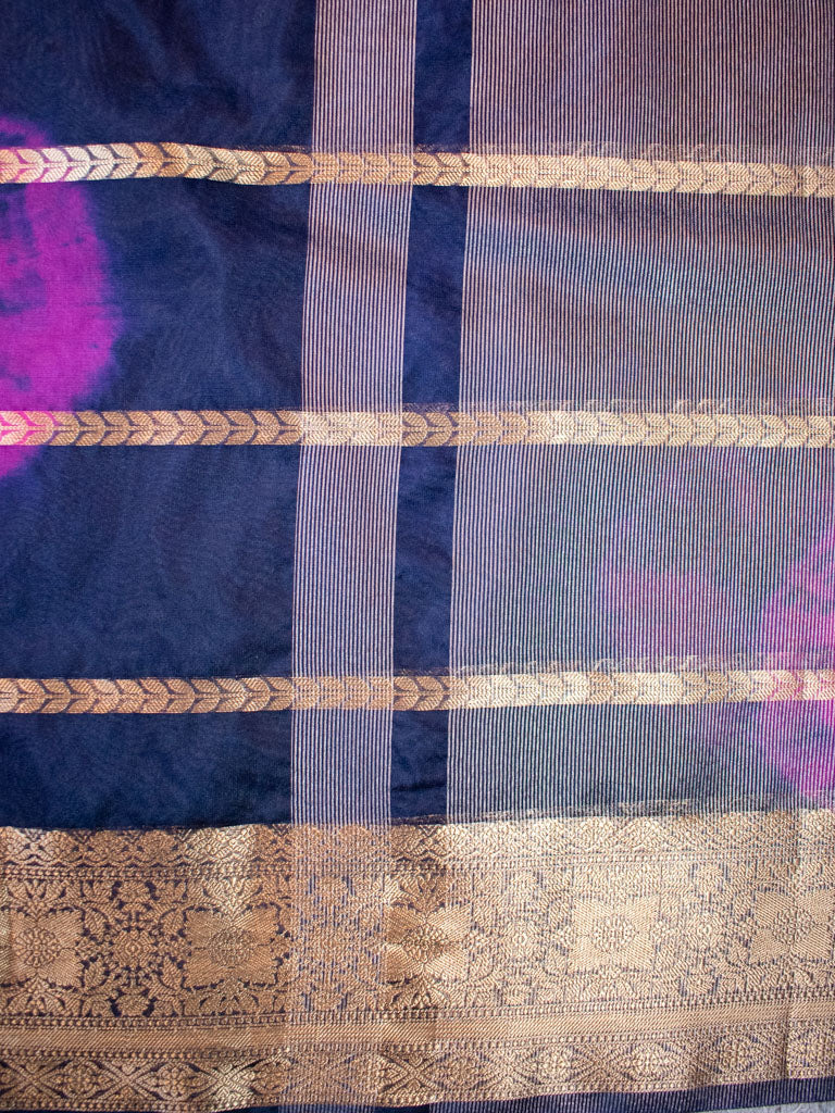 Banarasi Shibori Dyed Organza Saree With Zari Weaving