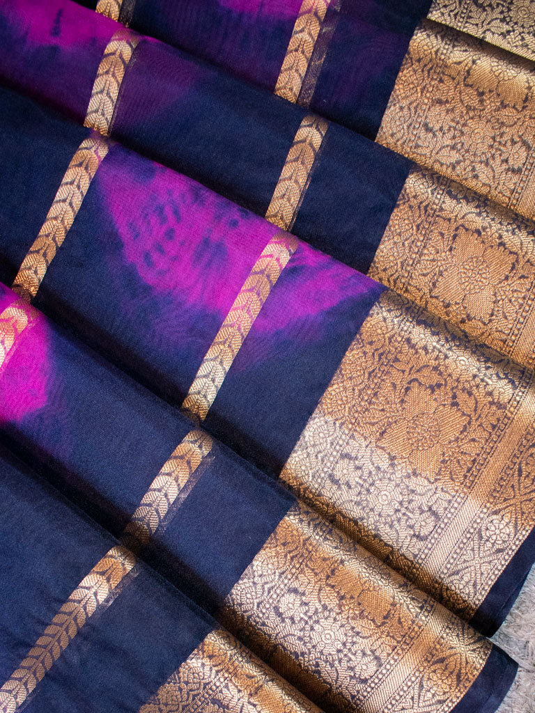 Banarasi Shibori Dyed Organza Saree With Zari Weaving