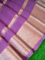 Banarasi organza Saree With Zari Weaving-Purple