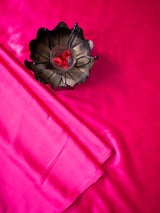 Plain Satin Silk Saree -Pink
