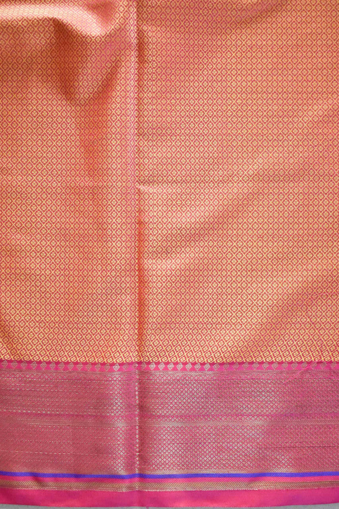 Banarasi Kora Muslin Saree With Tanchoi Weaving and Floral Border-Yellow