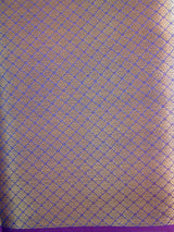 Banarasi Cotton Silk Mix Saree with Floral Buti & Border-Purple