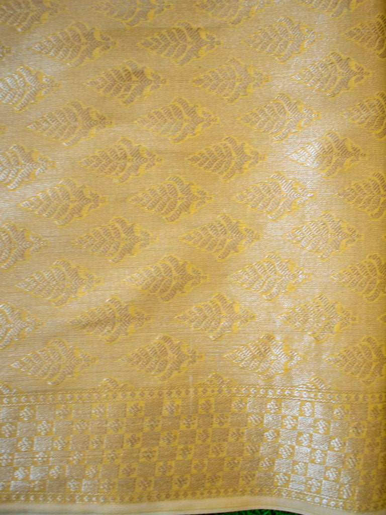 Banarasi Pure Cotton Saree Aada Zari Weaving-Yellow