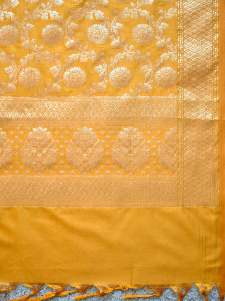 Banarasi Art Silk Floral Jaal Dupatta-Yellow