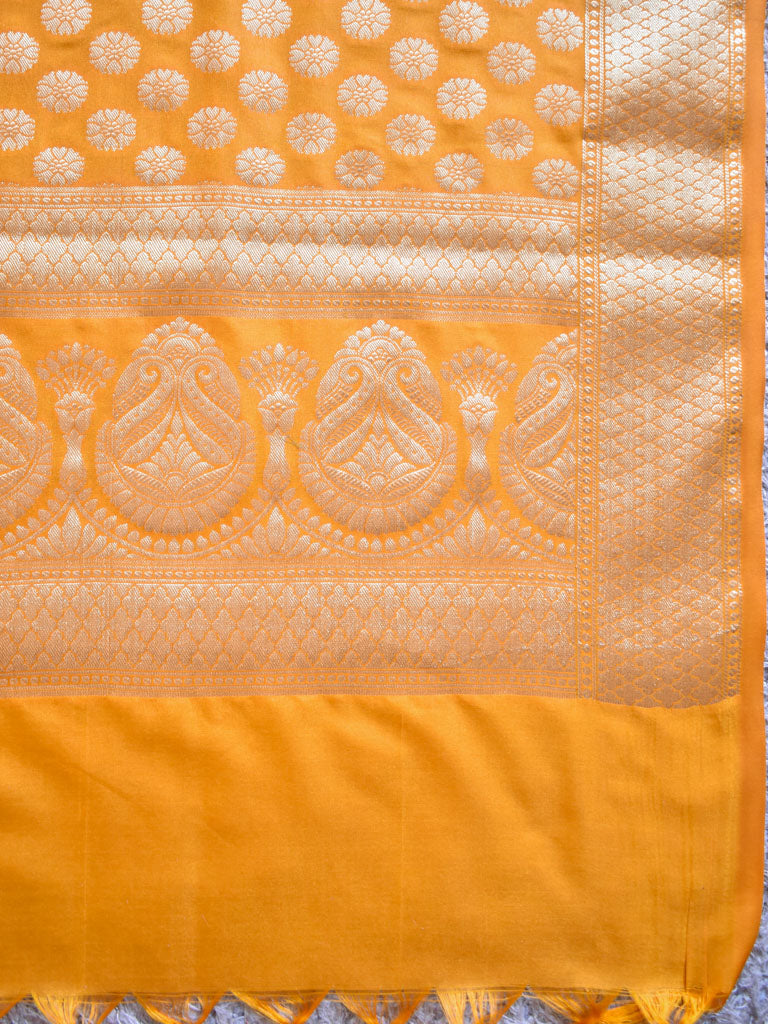 Banarasi Semi Silk Zari Weaving Salwar Kameez Material With Dupatta-Yellow