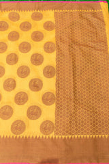 Banarasi Soft Cotton Buta Resham Weaving Saree -Yellow