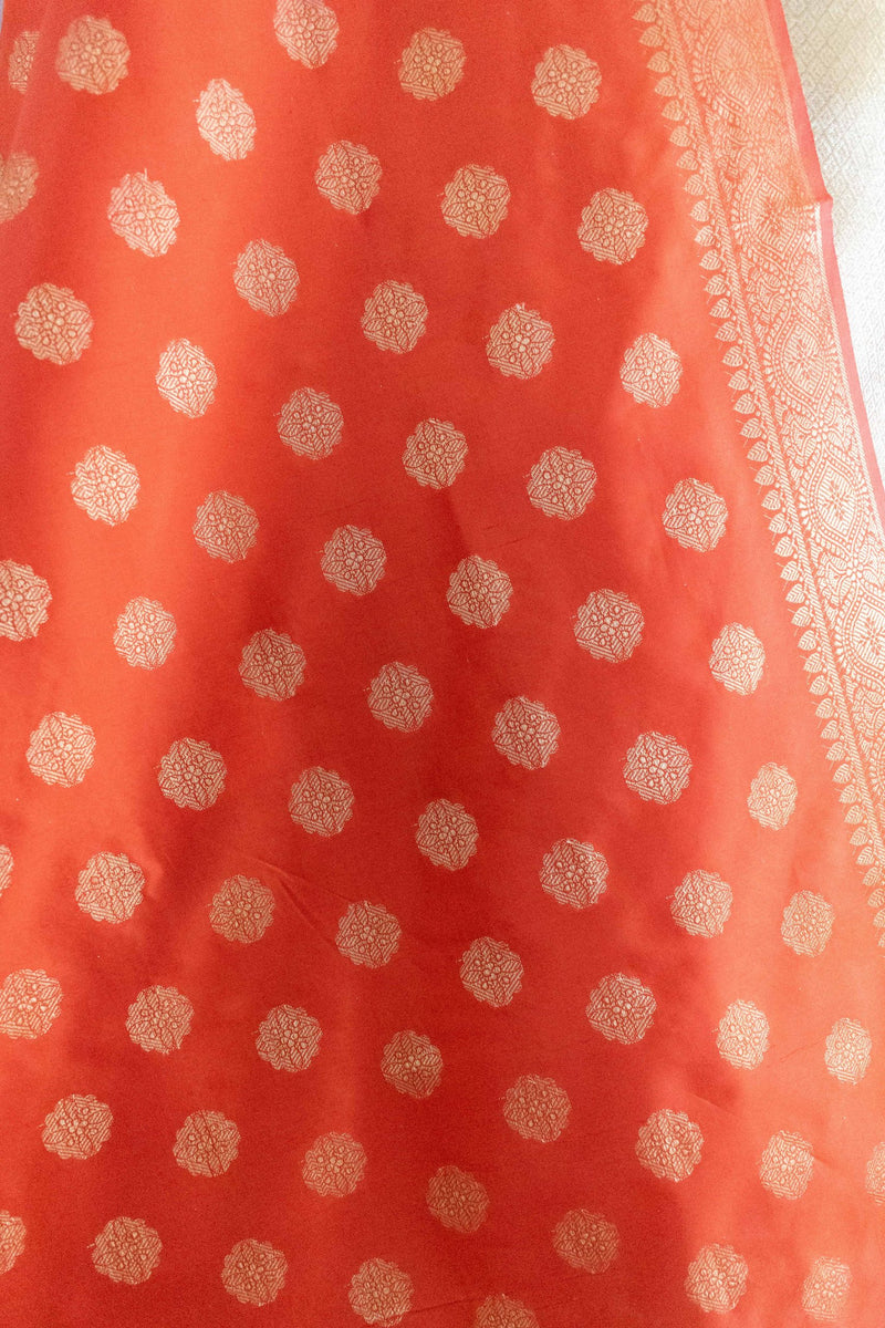 Banarasi Art Silk Buti Dupatta-Orange