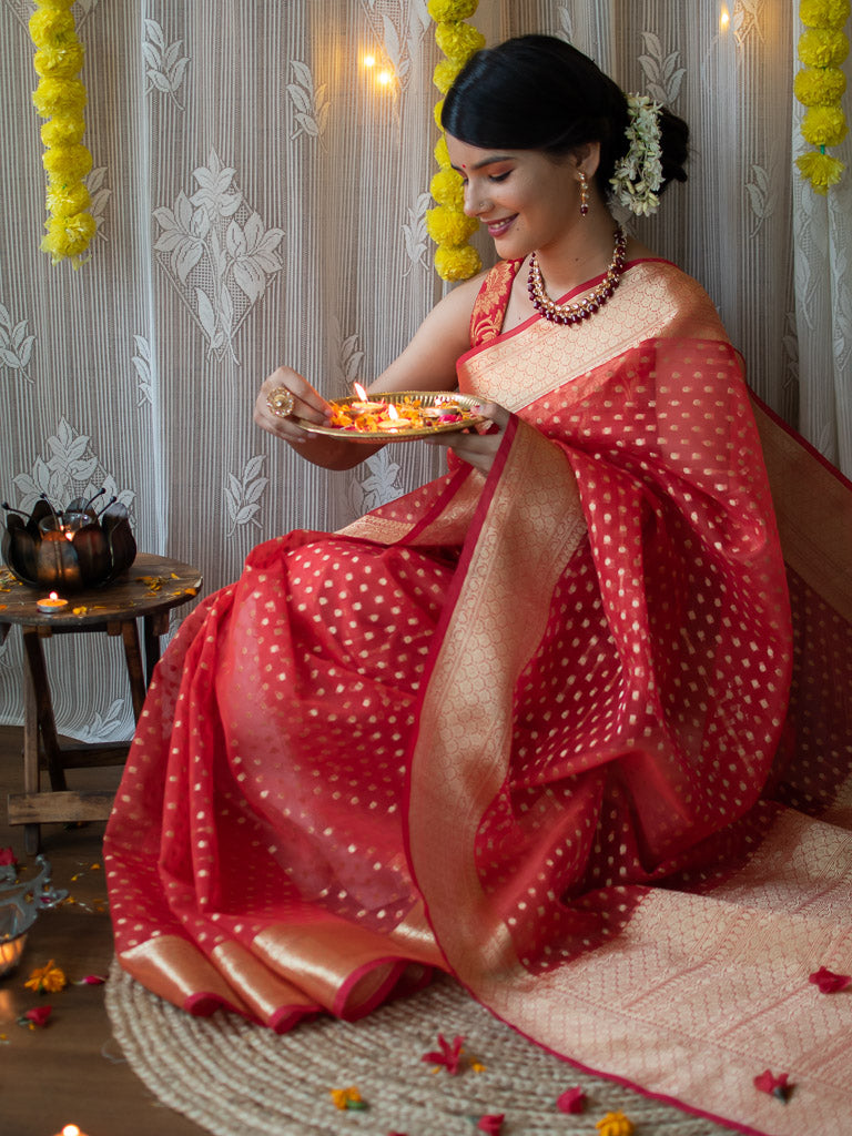 Beige And Yellow Handloom Pure Kora Silk Banarasi Saree With Kadhwa Bo –  WeaverStory
