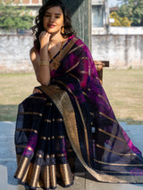 Banarasi Shibori Dyed Organza Saree With Zari Weaving