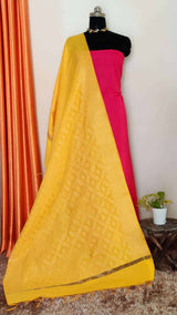 Banarasi Art Silk Jaal Dupatta -Yellow