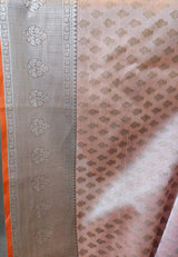 Banarasi Tissue Saree With Antique Zari Weaving Border-Pink (Copy)