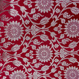 Banarasi Semi Silk Saree With Round Buta Weaving-Red